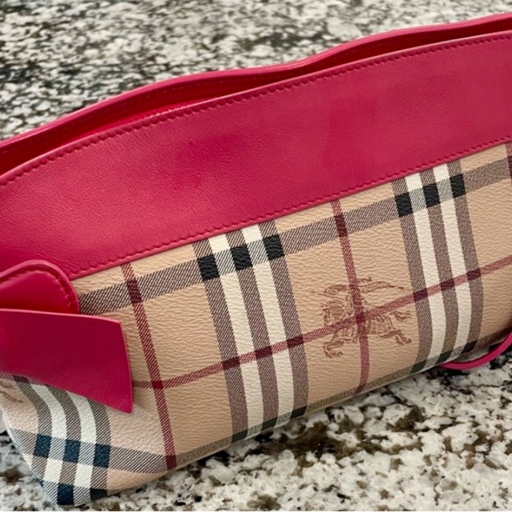 SOLD Burberry Pink and Tan Checkered Women's Bag